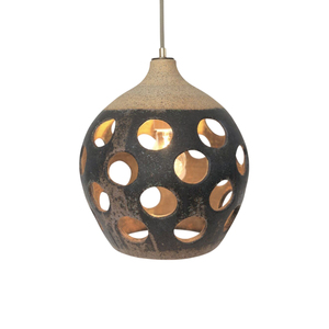 Lampe suspendue géométrique moderne, cage métallique saisissante composée de triangles, finition or brossé, support d'ampoule style Edison, en promotion - Product Image 3