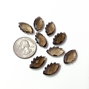 Cuarzo Ahumado Natural Tallado a Mano en Forma de Hoja, Gema de 20mm, Piedra Suelta Tallada para Joyería, Precio al por Mayor, Suministro a Granel - Product Image 2