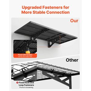 Heavy Duty 2-Tier Steel Wall Mounted Garage Shelving 1.64 X 4 ft with <b>Floating</b> Storage 19.68 X 48 Inch Per Shelf - Product Image 4