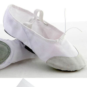 Chaussons de ballet souples unisexes avec empeigne en cuir véritable, semelle extérieure en caoutchouc, chaussures d'entraînement de gymnastique souples, chaussures de ballet en cuir pour adultes - Product Image 2