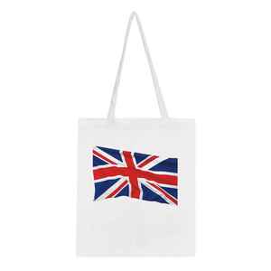Reusable Cotton Canvas Tote <b>Bag</b> Union Jack Flag Print <b>Large</b> Shoulder Grocery Carrier With Promotional Event Gift Souvenir Custom - Product Image 1