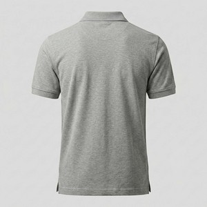 Camiseta de Hombre de Punto Grueso de Alta Calidad Personalizada, Color Gris Jaspeado, Logotipo Bordado Minimalista, Antiarrugas, Manga Corta - Product Image 2