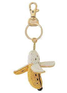 Llavero y accesorio para bolso con diseño de camello, bordado con cuentas de colores dorado y rosa, de la India. - Product Image 6