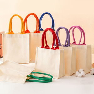 Bolsa de Compras Mediana de Lona de Algodón con Estampado Personalizado Ecológico, Asa Larga y Correa para el Hombro, en Oferta - Product Image 1