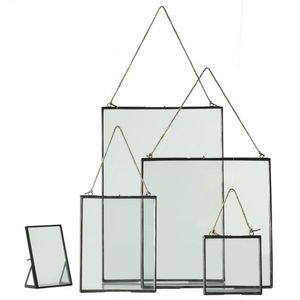 Cadre photo mural décoratif en verre, cadre flottant à bordure métallique fine, décoration moderne pour la maison, présentoir d'images pour l'hôtellerie - Product Image 1