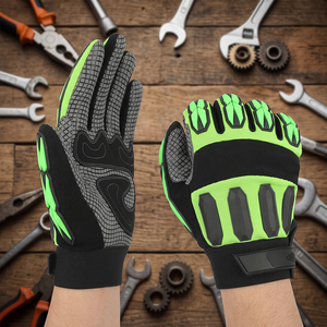 Gants de sécurité industriels résistants à la chaleur, en cuir synthétique, avec dos en mousse quadri-directionnelle, sangle en TPR, pour mécaniciens - Product Image 2