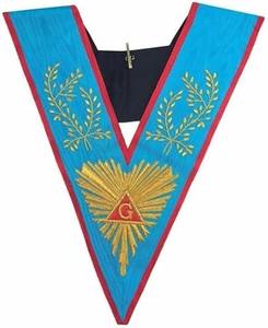 Collier d'officier maçonnique Memphis Misraim, Maître Maçon Vénérable – Régalia brodée à la main - Product Image 6