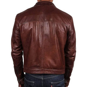 Men's Premium Quality Genuine Leather Outerwear Custom Fashion Casual <b>Jacket</b> Classic Street Style <b>Zipper</b> Closure Leather <b>Jacket</b> - Product Image 6