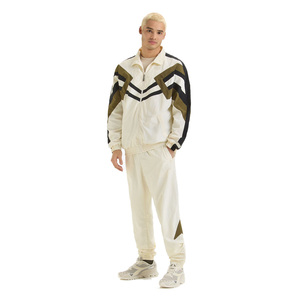 Men's Color Block Tracksuit Full Length Zipper Closure Regular Fit Stand Collar Geometric Pattern Sporty Casual Wear Autumn - Product Image 1