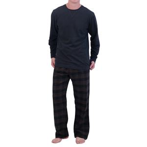 Vêtements de nuit d'été décontractés pour hommes BD Ensembles de pyjama 100% coton avec haut et bas solides Conception à col rond pour la maison et l'hôtel - Product Image 5