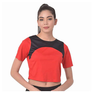 T-shirt court pour femme, en coton mélangé respirant, coupe courte, vêtements décontractés d'été, fabrication sur mesure avec taille et logo personnalisés - Product Image 1