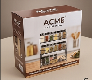 Cabinet <b>Spice</b> <b>Rack</b> 3 Tier Black Powder Coated Shelving <b>Racks</b> Rectangle Storage <b>Organizer</b> Kitchenware Item for Multipurpose - Product Image 6
