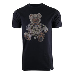 ผู้ผลิตเสื้อยืดแฟชั่นสตรีทแวร์งานศิลปะคริสตัลหรูหราแบบ OEM พร้อมตกแต่งด้วยคริสตัล - Product Image 2