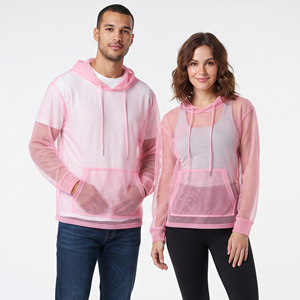 Transparent <b>Mesh</b> Hoodie Unisex Sexy Fashion <b>Long</b> <b>Sleeve</b> Hooded <b>Tops</b> 100% Polyester Sheer <b>Mesh</b> Sexy Hoodie Summer Wear - Product Image 1