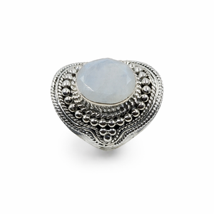 Natural Rainbow Moonstone <b>Ring</b> 925 Sterling Silver Handmade Vintage Boho <b>Statement</b> <b>Ring</b> Oval Cabochon Stone Women Jewelry - Product Image 1