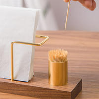 Porte-serviettes en bois avec support en fil métallique et porte-cure-dents pour la cuisine