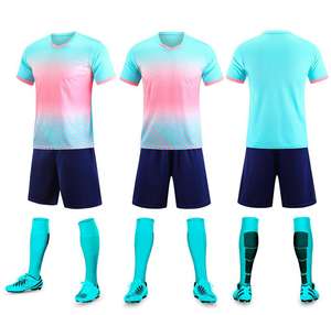 ชุดเสื้อฟุตบอลผู้ชายคุณภาพสูง 100% โพลีเอสเตอร์ คอวี แห้งเร็ว ขายส่ง ชุดทีมสโมสร น้ำหนักเบา ระบายอากาศได้ดี - Product Image 2