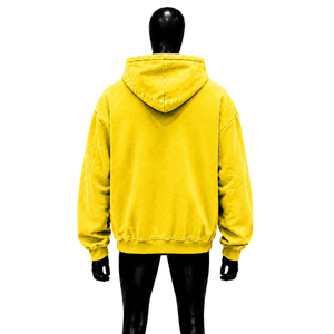 Sudadera con Capucha Amarilla Extra Grande de Alta Calidad, Cierre de Cremallera, Estilo Casual, Felpa Francesa, Algodón, Corte Regular, Estilo Otoñal, Premium - Product Image 2