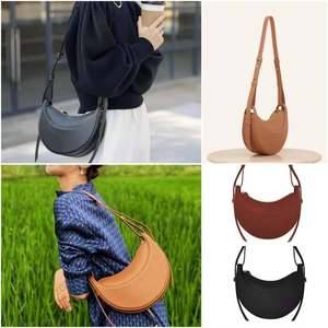 Sac à bandoulière demi-lune en cuir véritable pour femme Eoin Winston Sports, fermeture éclair, souple, portable, pour le quotidien et les voyages, Pakistan EWS - Product Image 4