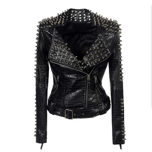 Veste de moto respirante en cuir clouté personnalisée pour femme, style rock, veste de combat pour homme, vêtements de fête pour femme - Product Image 1