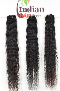 Extensions de cheveux humains vierges naturels tissés à la main, fabriqués en Inde, bouclés, couleur noire, cuticules alignées, non traités, en vente - Product Image 6