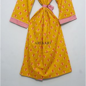 Bata Kimono Ligera 100% Algodón con Estampado Floral Tradicional para Mujer, Ideal para Dormir y Relajarse en Casa - Product Image 6