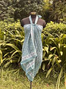 ผ้าคลุมชายหาดพิมพ์ลายบล็อกด้วยมือสำหรับผู้หญิง ผ้าฝ้าย ลายเพสลีย์หลากสี ใช้เป็นผ้าพันคอหรือชุดว่ายน้ำ ป้องกันรังสียูวี แห้งเร็ว - Product Image 4