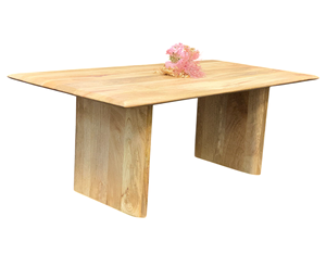 Mesa de Centro Moderna de Madera de Mango Sólida con Patas Plegables, Acabado Natural, para Sala de Estar, Oficina en Casa o Uso Comercial - Product Image 3