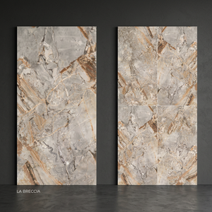 กระเบื้องพอร์ซเลนลายหินอ่อนเทียมขนาด 1200x2400 มม. ผิวมันเงา ลาย Calacatta Gold สำหรับปูพื้นหรูหรา ใช้สำหรับพื้นที่กลางแจ้งและทำหน้าโต๊ะ - Product Image 3