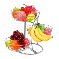 Hoogwaardig aanpasbaar decoratief ijzeren modern fruitmandje met handvat, design voor aanrecht, eettafel, opbergruimte en presentatie.