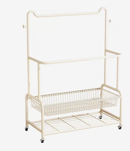 Porte-vêtements métallique mobile multi-niveaux de haute qualité avec roulettes pour le rangement et la présentation de manteaux, chapeaux et vêtements – OEM/ODM Vietnam - Product Image 1