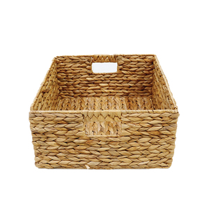 Modern Large <b>Rectangular</b> Water Hyacinth Storage <b>Basket</b> with Built-in Handles Eco-Friendly Multi-Purpose Design - Product Image 3