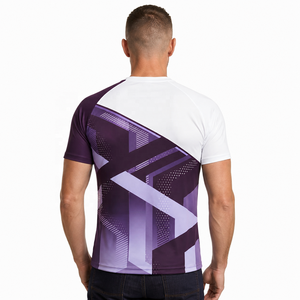 Men's <b>Geometric</b> Pattern Short Sleeve Jersey T-<b>Shirt</b> O-Neck Quick Dry Loose Sporty Design Eco-Friendly for White Silk Screen - Product Image 2