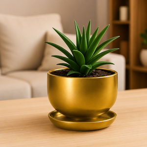 Maceta Decorativa de Metal Dorado de Lujo para Orquídeas, Maceta para Plantas de Interior, Decoración para Mesa, Hogar, Oficina y Hotel - Product Image 4