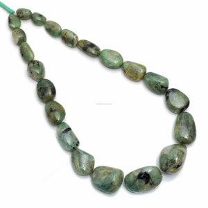 Naturel Zambie Émeraude Lisse Tumble Forme 16 Pouces 12x10 MM-28x19 MM Strand Perles Pierre Pour Une Utilisation Faire Des Bijoux Collier - Product Image 1