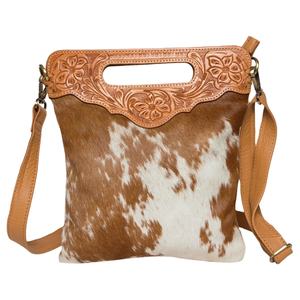 Haute qualité femmes Style bohème dissimulé sacs de transport nouveau Western fabriqué à la main outillé en cuir véritable gland fleur sac à bandoulière - Product Image 1