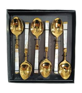 Ensemble de couverts en acier inoxydable au design tendance finition dorée – Prix les plus bas - Product Image 4