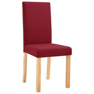 Juego de 2 Sillas de Comedor de Tela Color Vino Tinto con Madera de Caucho, un Complemento Elegante y Estilizado para su Espacio de Comedor - Product Image 3