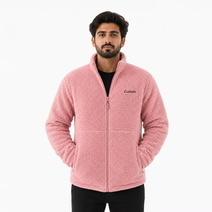 Men's Customized Casual Wear Branding OEM Manufacturing Fashion Men's Sherpa <b>Jacket</b> Heavyweight Fleece <b>Waterproof</b> Quarter - Product Image 1