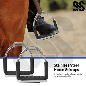 Étriers de sécurité Flexi pour chevaux avec côtés en caoutchouc absorbant les chocs, repose-pieds antidérapants en acier inoxydable - Tailles et couleurs personnalisables - Product Image 6