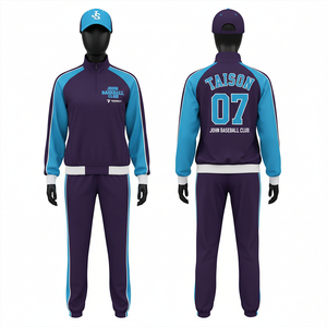 Unisex Baseball Training Tracksuit Lightweight Breathable Athletic <b>Jacket</b> Pants Set 100% Polyester Custom Logo OEM Factory - Product Image 6