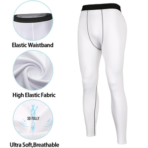 Hot Sale White Full Length <b>Seamless</b> <b>Leggings</b> Elastic Waist Sport Compression Pants With Contrast Stitch - Product Image 5