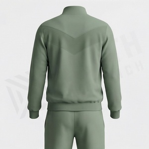 Men's Solid Color <b>Track</b> <b>Jacket</b> With Zipper Stand Collar Full Sleeve Casual Breathable Autumn Wear Regular Fit Midweight - Product Image 2
