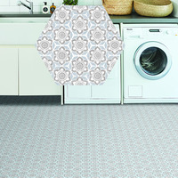Revêtement de sol hexagonal LVT imperméable de conception européenne, carrelage vinyle auto-adhésif 6 pouces, PVC, pour cuisine, carrelage de sol DIY