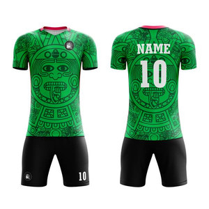 Ensemble de maillot de football respirant en polyester noir et vert pour hommes, maillot de football à manches courtes, short assorti, vêtements de sport, tenue d'équipe - Product Image 4