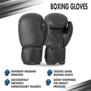 Gants de boxe en similicuir haut de gamme personnalisés en gros, ajustables avec fermeture pour hommes et femmes, entraînement, sparring, Muay Thai - Product Image 4