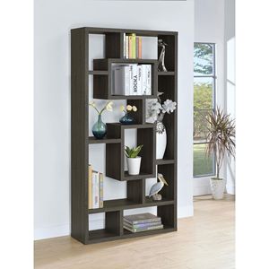 Libreria aperta sul retro in una libreria da 10 scaffali grigio stagionato - Product Image 1