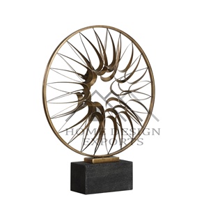 Escultura de Coral de Aluminio para Sala de Estar, Diseño Clásico, Decoración Moderna para Mesa, Escultura Abstracta Dorada - Product Image 4