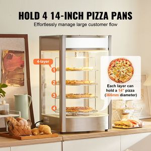Scaldapizza Commerciale da 14 Pollici a 4 Livelli con Riscaldamento a Vapore Rotante e Controllo Automatico della Temperatura 29°C~80°C - Product Image 3