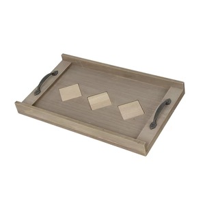 Amazing Quality Wooden Rectangular Decorative Tray With Metal Handles <b>Rustic</b> Design Single Piece Package - Product Image 1
